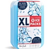 image:imageCool Coolers by Fit amp Fresh 4 Pack XL Slim Ice Packs Quick Freeze Space Saving Reusable Ice Packs for Lunch Boxes or CoolersClear Blue 4 PK