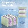 image:imageCool Coolers by Fit amp Fresh 4 Pack XL Slim Ice Packs Quick Freeze Space Saving Reusable Ice Packs for Lunch Boxes or CoolersSage 4 Pack