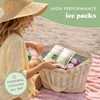 image:imageCool Coolers by Fit amp Fresh XL High Performance Cooler Ice Packs 2pk  Puncture Resistant NonToxic Quick Freeze LongLasting Chill Lunch Box Ice Packs XL Freezer Pack Flexible Gel Ice PacksTaupe Stripe 2 Pack