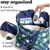image:imageFit amp Fresh All The Things XL Beach Bag for Women Oversized Travel Tote  Zip Closure 3 Interior Pockets 1 Large Zip Pocket Dual Carry Handles Canvas Weekender  Pool College Laundry GroceriesNavy Hydrangeas