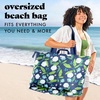 image:imageFit amp Fresh All The Things XL Beach Bag for Women Oversized Travel Tote  Zip Closure 3 Interior Pockets 1 Large Zip Pocket Dual Carry Handles Canvas Weekender  Pool College Laundry GroceriesNavy Hydrangeas
