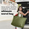 image:imageFit amp Fresh All The Things XL Beach Bag for Women Oversized Travel Tote  Zip Closure 3 Interior Pockets 1 Large Zip Pocket Dual Carry Handles Canvas Weekender  Pool College Laundry GroceriesOlive