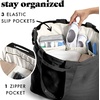 image:imageFit amp Fresh All The Things XL Beach Bag for Women Oversized Travel Tote  Zip Closure 3 Interior Pockets 1 Large Zip Pocket Dual Carry Handles Canvas Weekender  Pool College Laundry GroceriesBlack