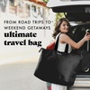 image:imageFit amp Fresh All The Things XL Beach Bag for Women Oversized Travel Tote  Zip Closure 3 Interior Pockets 1 Large Zip Pocket Dual Carry Handles Canvas Weekender  Pool College Laundry GroceriesBlack