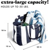 image:imageFit amp Fresh All The Things XL Beach Bag for Women Oversized Travel Tote  Zip Closure 3 Interior Pockets 1 Large Zip Pocket Dual Carry Handles Canvas Weekender  Pool College Laundry GroceriesNavy Stripe