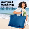 image:imageFit amp Fresh All The Things XL Beach Bag for Women Oversized Travel Tote  Zip Closure 3 Interior Pockets 1 Large Zip Pocket Dual Carry Handles Canvas Weekender  Pool College Laundry GroceriesCobalt