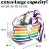 image:imageFit amp Fresh All The Things XL Beach Bag for Women Oversized Travel Tote  Zip Closure 3 Interior Pockets 1 Large Zip Pocket Dual Carry Handles Canvas Weekender  Pool College Laundry GroceriesColorful Stripe