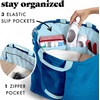 image:imageFit amp Fresh All The Things XL Beach Bag for Women Oversized Travel Tote  Zip Closure 3 Interior Pockets 1 Large Zip Pocket Dual Carry Handles Canvas Weekender  Pool College Laundry GroceriesCobalt