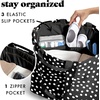 image:imageFit amp Fresh All The Things XL Beach Bag for Women Oversized Travel Tote  Zip Closure 3 Interior Pockets 1 Large Zip Pocket Dual Carry Handles Canvas Weekender  Pool College Laundry GroceriesBlack  White Dot