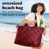 image:imageFit amp Fresh All The Things XL Beach Bag for Women Oversized Travel Tote  Zip Closure 3 Interior Pockets 1 Large Zip Pocket Dual Carry Handles Canvas Weekender  Pool College Laundry GroceriesRed Checkered