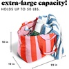 image:imageFit amp Fresh All The Things XL Beach Bag for Women Oversized Travel Tote  Zip Closure 3 Interior Pockets 1 Large Zip Pocket Dual Carry Handles Canvas Weekender  Pool College Laundry GroceriesPink  Orange Stripe