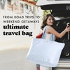 image:imageFit amp Fresh All The Things XL Beach Bag for Women Oversized Travel Tote  Zip Closure 3 Interior Pockets 1 Large Zip Pocket Dual Carry Handles Canvas Weekender  Pool College Laundry GroceriesBlue Gingham