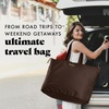 image:imageFit amp Fresh All The Things XL Beach Bag for Women Oversized Travel Tote  Zip Closure 3 Interior Pockets 1 Large Zip Pocket Dual Carry Handles Canvas Weekender  Pool College Laundry GroceriesChocolate