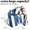 image:imageFit amp Fresh All The Things XL Beach Bag for Women Oversized Travel Tote  Zip Closure 3 Interior Pockets 1 Large Zip Pocket Dual Carry Handles Canvas Weekender  Pool College Laundry GroceriesCobalt Stripe