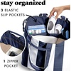 image:imageFit amp Fresh All The Things XL Beach Bag for Women Oversized Travel Tote  Zip Closure 3 Interior Pockets 1 Large Zip Pocket Dual Carry Handles Canvas Weekender  Pool College Laundry GroceriesNavy Stripe