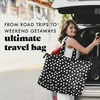 image:imageFit amp Fresh All The Things XL Beach Bag for Women Oversized Travel Tote  Zip Closure 3 Interior Pockets 1 Large Zip Pocket Dual Carry Handles Canvas Weekender  Pool College Laundry GroceriesBlack  White Dot