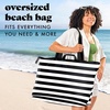image:imageFit amp Fresh All The Things XL Beach Bag for Women Oversized Travel Tote  Zip Closure 3 Interior Pockets 1 Large Zip Pocket Dual Carry Handles Canvas Weekender  Pool College Laundry GroceriesBlack  White Stripe