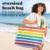image:imageFit amp Fresh All The Things XL Beach Bag for Women Oversized Travel Tote  Zip Closure 3 Interior Pockets 1 Large Zip Pocket Dual Carry Handles Canvas Weekender  Pool College Laundry GroceriesColorful Stripe