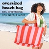 image:imageFit amp Fresh All The Things XL Beach Bag for Women Oversized Travel Tote  Zip Closure 3 Interior Pockets 1 Large Zip Pocket Dual Carry Handles Canvas Weekender  Pool College Laundry GroceriesPink  Orange Stripe