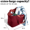 image:imageFit amp Fresh All The Things XL Beach Bag for Women Oversized Travel Tote  Zip Closure 3 Interior Pockets 1 Large Zip Pocket Dual Carry Handles Canvas Weekender  Pool College Laundry GroceriesCranberry
