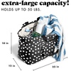 image:imageFit amp Fresh All The Things XL Beach Bag for Women Oversized Travel Tote  Zip Closure 3 Interior Pockets 1 Large Zip Pocket Dual Carry Handles Canvas Weekender  Pool College Laundry GroceriesBlack  White Dot