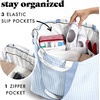 image:imageFit amp Fresh All The Things XL Beach Bag for Women Oversized Travel Tote  Zip Closure 3 Interior Pockets 1 Large Zip Pocket Dual Carry Handles Canvas Weekender  Pool College Laundry GroceriesBlue Gingham