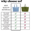 image:imageFit amp Fresh All The Things XL Beach Bag for Women Oversized Travel Tote  Zip Closure 3 Interior Pockets 1 Large Zip Pocket Dual Carry Handles Canvas Weekender  Pool College Laundry GroceriesDenim Blue
