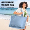 image:imageFit amp Fresh All The Things XL Beach Bag for Women Oversized Travel Tote  Zip Closure 3 Interior Pockets 1 Large Zip Pocket Dual Carry Handles Canvas Weekender  Pool College Laundry GroceriesDenim Blue