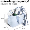 image:imageFit amp Fresh All The Things XL Beach Bag for Women Oversized Travel Tote  Zip Closure 3 Interior Pockets 1 Large Zip Pocket Dual Carry Handles Canvas Weekender  Pool College Laundry GroceriesBlue Gingham