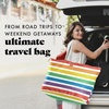 image:imageFit amp Fresh All The Things XL Beach Bag for Women Oversized Travel Tote  Zip Closure 3 Interior Pockets 1 Large Zip Pocket Dual Carry Handles Canvas Weekender  Pool College Laundry GroceriesColorful Stripe