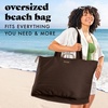 image:imageFit amp Fresh All The Things XL Beach Bag for Women Oversized Travel Tote  Zip Closure 3 Interior Pockets 1 Large Zip Pocket Dual Carry Handles Canvas Weekender  Pool College Laundry GroceriesChocolate