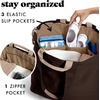 image:imageFit amp Fresh All The Things XL Beach Bag for Women Oversized Travel Tote  Zip Closure 3 Interior Pockets 1 Large Zip Pocket Dual Carry Handles Canvas Weekender  Pool College Laundry GroceriesChocolate