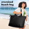 image:imageFit amp Fresh All The Things XL Beach Bag for Women Oversized Travel Tote  Zip Closure 3 Interior Pockets 1 Large Zip Pocket Dual Carry Handles Canvas Weekender  Pool College Laundry GroceriesBlack