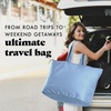 image:imageFit amp Fresh All The Things XL Beach Bag for Women Oversized Travel Tote  Zip Closure 3 Interior Pockets 1 Large Zip Pocket Dual Carry Handles Canvas Weekender  Pool College Laundry GroceriesDenim Blue