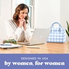 image:imageFit amp Fresh Bloomington Lunch Bag for Women  Insulated Large Lunch Box for Work with Containers LeakResistant StainResistant Zipper Closure Rowing Stripe BlueCornflower Blue Picnic
