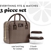 image:imageFit amp Fresh Bloomington Lunch Bag for Women  Insulated Large Lunch Box for Work with Containers LeakResistant StainResistant Zipper Closure Rowing Stripe BlueBrown and Tan Gingham
