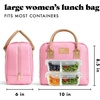 image:imageFit amp Fresh Bloomington Lunch Bag for Women  Insulated Large Lunch Box for Work with Containers LeakResistant StainResistant Zipper Closure Rowing Stripe BlueDusty Rose