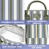 image:imageFit amp Fresh Bloomington Lunch Bag for Women  Insulated Large Lunch Box for Work with Containers LeakResistant StainResistant Zipper Closure Rowing Stripe BlueOlive Green Ticking Stripe