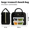 image:imageFit amp Fresh Bloomington Lunch Bag for Women  Insulated Large Lunch Box for Work with Containers LeakResistant StainResistant Zipper Closure Rowing Stripe BlueBlack Feline Fine