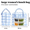 image:imageFit amp Fresh Bloomington Lunch Bag for Women  Insulated Large Lunch Box for Work with Containers LeakResistant StainResistant Zipper Closure Rowing Stripe BlueCornflower Blue Picnic