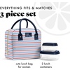 image:imageFit amp Fresh Bloomington Lunch Bag for Women  Insulated Large Lunch Box for Work with Containers LeakResistant StainResistant Zipper Closure Rowing Stripe BlueBlue Rowing Stripe