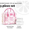 image:imageFit amp Fresh Bloomington Lunch Bag for Women  Insulated Large Lunch Box for Work with Containers LeakResistant StainResistant Zipper Closure Rowing Stripe BluePink Toile