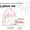 image:imageFit amp Fresh Bloomington Lunch Bag for Women  Insulated Large Lunch Box for Work with Containers LeakResistant StainResistant Zipper Closure Rowing Stripe BluePink Dainty Bows