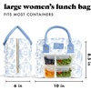 image:imageFit amp Fresh Bloomington Lunch Bag for Women  Insulated Large Lunch Box for Work with Containers LeakResistant StainResistant Zipper Closure Rowing Stripe BlueBlue Cupid