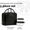 image:imageFit amp Fresh Bloomington Lunch Bag for Women  Insulated Large Lunch Box for Work with Containers LeakResistant StainResistant Zipper Closure Rowing Stripe BlueBlack