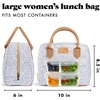 image:imageFit amp Fresh Bloomington Lunch Bag for Women  Insulated Large Lunch Box for Work with Containers LeakResistant StainResistant Zipper Closure Rowing Stripe BlueGrey Seaport Geo