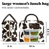 image:imageFit amp Fresh Bloomington Lunch Bag for Women  Insulated Large Lunch Box for Work with Containers LeakResistant StainResistant Zipper Closure Rowing Stripe BlueBrown Cowhide