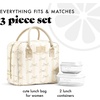 image:imageFit amp Fresh Bloomington Lunch Bag for Women  Insulated Large Lunch Box for Work with Containers LeakResistant StainResistant Zipper Closure Rowing Stripe BlueIvory Bow