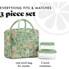 image:imageFit amp Fresh Bloomington Lunch Bag for Women  Insulated Large Lunch Box for Work with Containers LeakResistant StainResistant Zipper Closure Rowing Stripe BlueSage Bows  Flowers