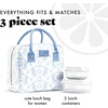 image:imageFit amp Fresh Bloomington Lunch Bag for Women  Insulated Large Lunch Box for Work with Containers LeakResistant StainResistant Zipper Closure Rowing Stripe BlueBlue Cupid